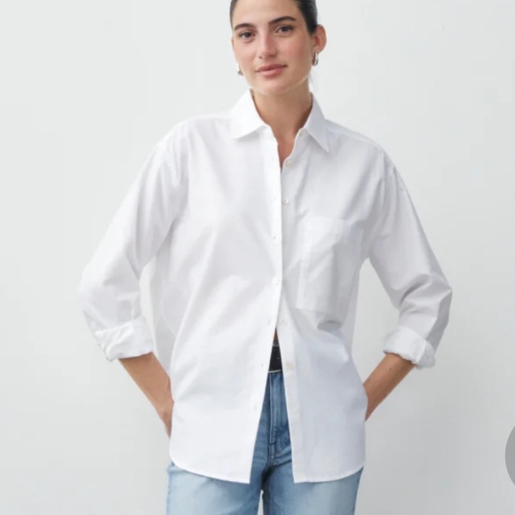 Ayr. The Deep End Women’s White Button Down Cotton Shirt - Picture 1 of 11